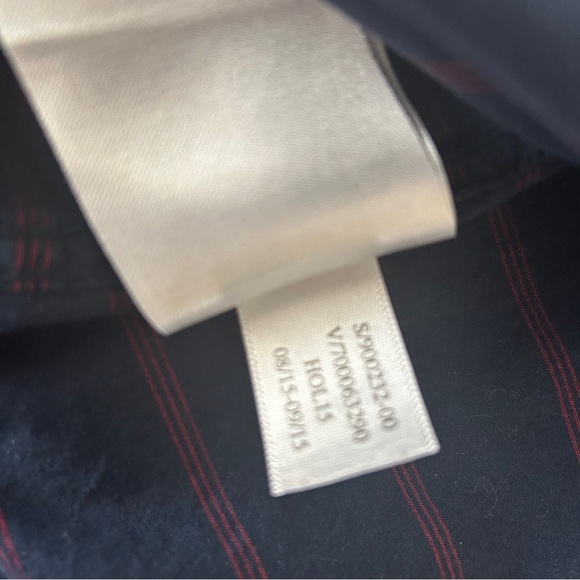Banana Republic Casual Button-Down Shirt Navy Blue Red Stripe Men's size Small - Picture 10 of 10